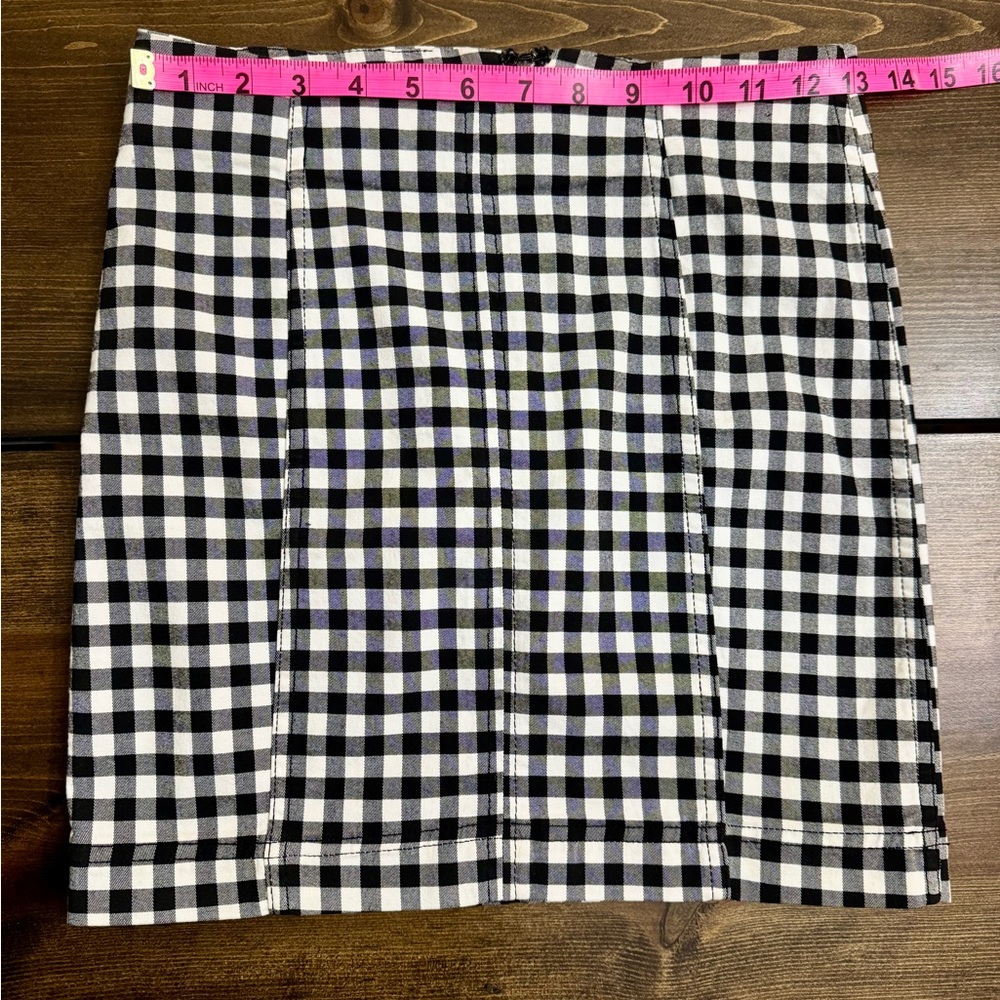 Free People Black & White Gingham Mini Skirt - Picture 9 of 11